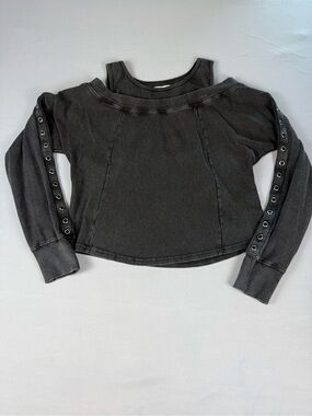 🖤 Free People We The Free Layered Cold Shoulder Sweatshirt Large